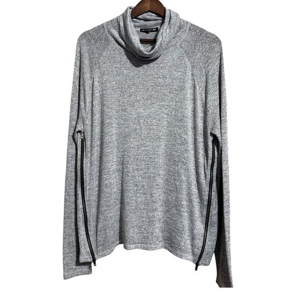 Rag & Bone / JEAN Gray Camden Cowl Neck Zip Pullover Women's Medium - Picture 2 of 7